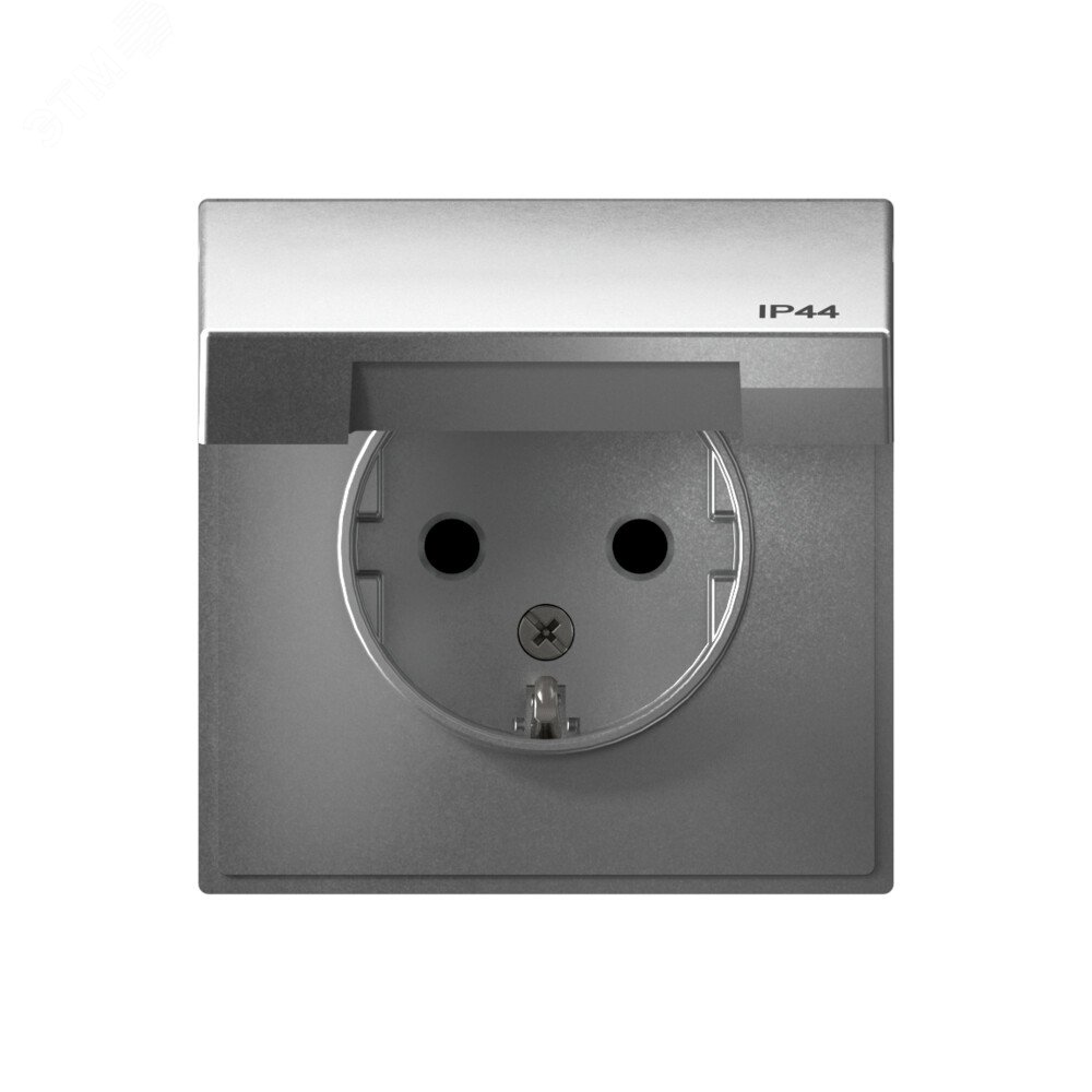 Изображение товара Розетка с заземлением ARTGALLERY серии Aqua IP44 алюминий 16А