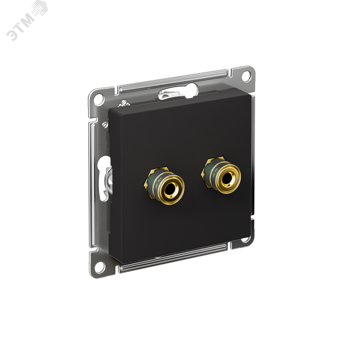 Изображение товара Аудиорозетка ATLASDESIGN двухместная карбон от Systeme Electric