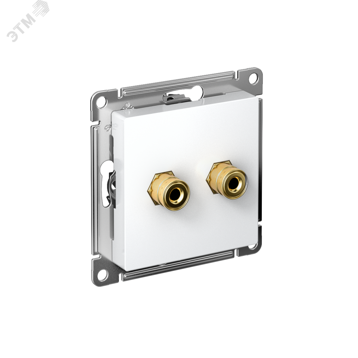 Изображение товара Аудиорозетка двухместная белая серия AtlasDesign для скрытого монтажа