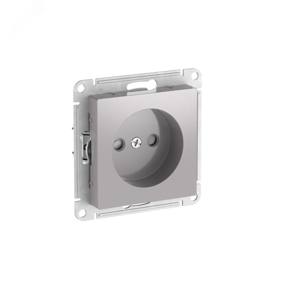 Изображение товара Розетка без заземления со шторками серии AtlasDesign, 16А, быстрозажимные клеммы, алюминий