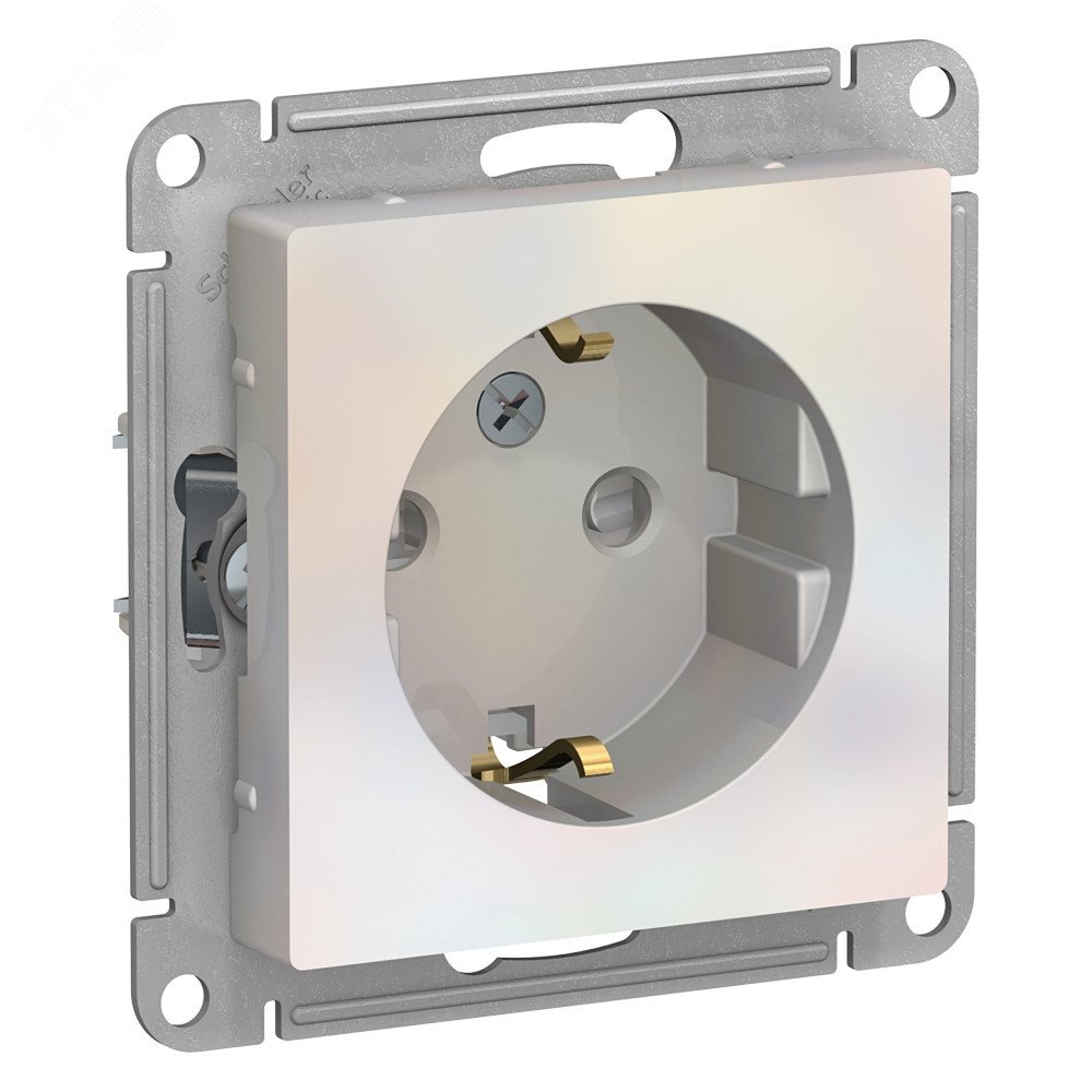 Изображение товара Розетка AtlasDesign с заземлением со шторками 16А перламутровая Россия