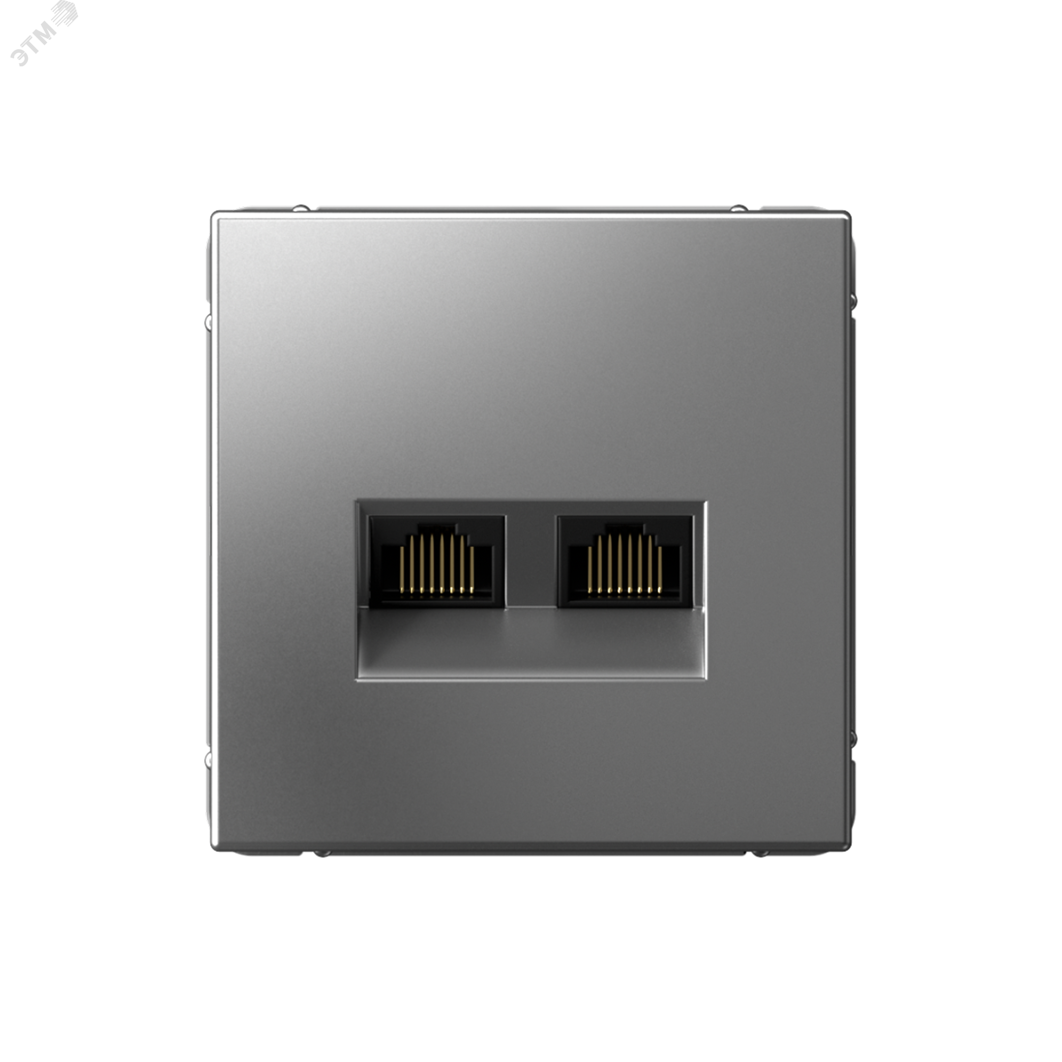 Изображение товара Двойная компьютерная розетка RJ45+RJ45 кат. 5е Systeme Electric ARTGALLERY сталь