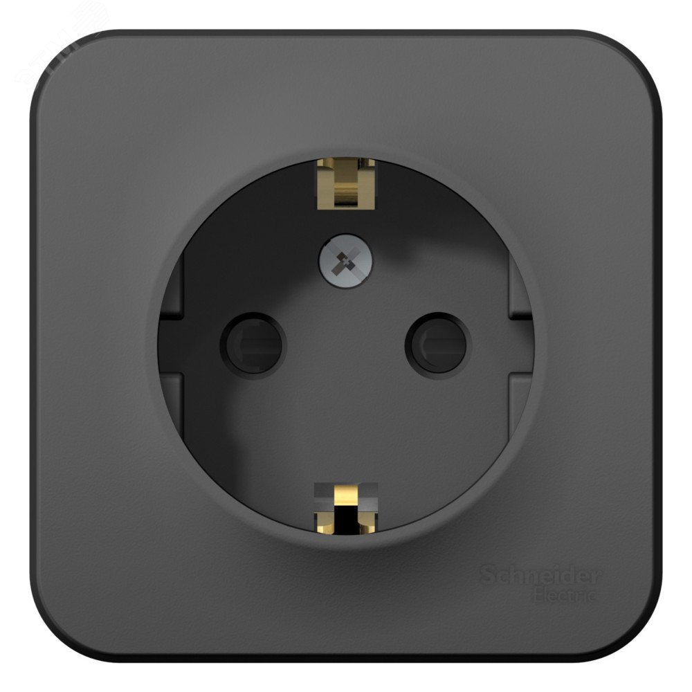 Изображение товара Розетка наружная Blanca с заземлением и шторками антрацит 16А 250В Systeme Electric