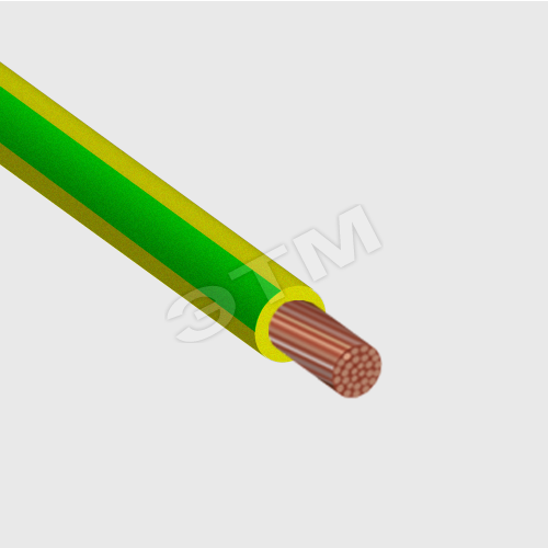 Провод силовой ПуГВ 1х2.5 желто-зеленый ТРТС многопроволочный  Элпрокабель - превью 2