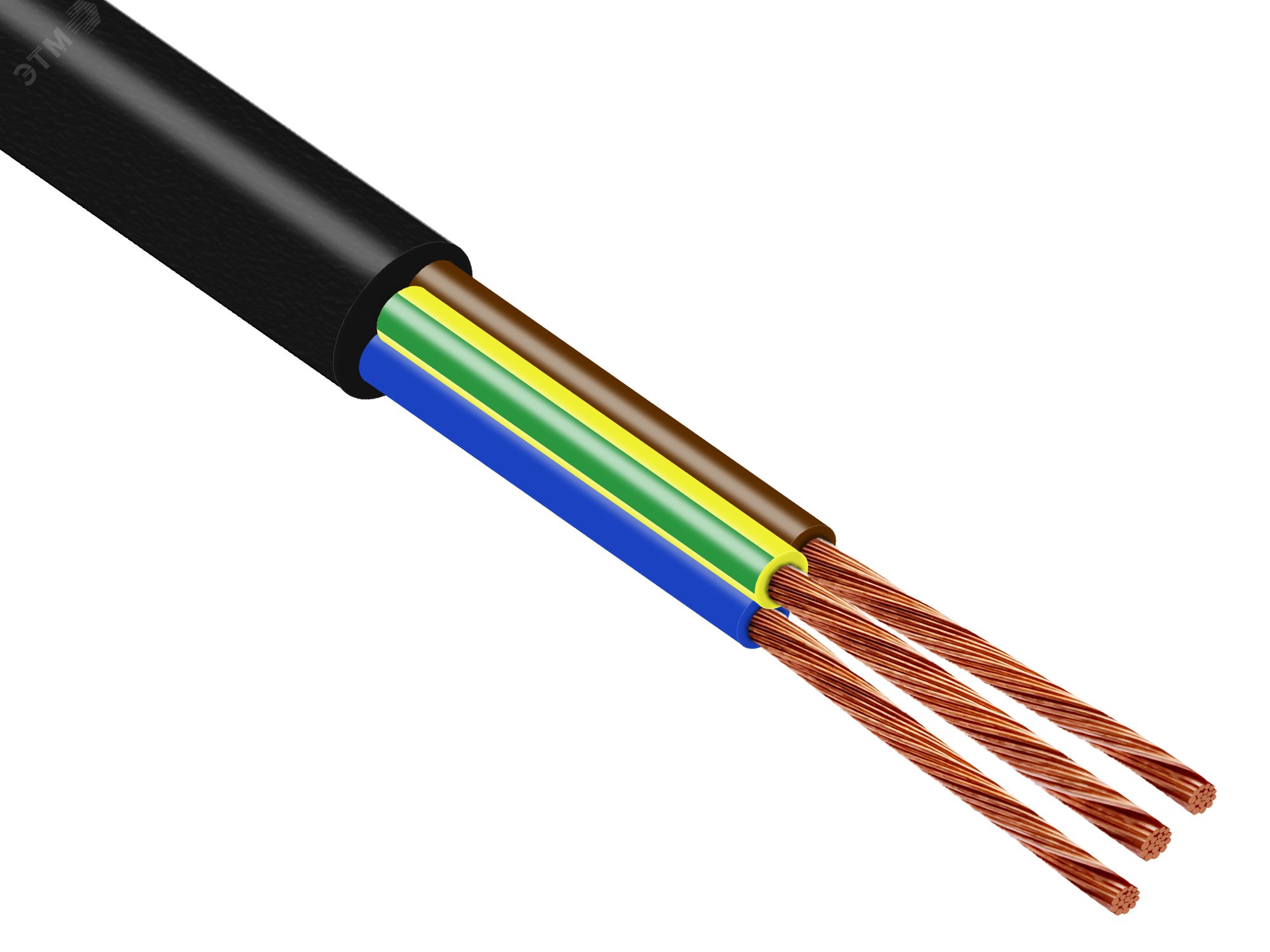 Изображение товара Кабель Провод ПВС 3х1 Ч 100м для электрических приборов