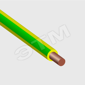 Провод силовой ПуВ 1х1.5 желто-зеленый ТРТС однопроволочный Элпрокабель