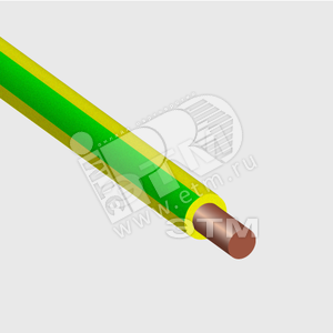 Провод силовой ПуВ 1х2.5 желто-зеленый (500м) ТРТС