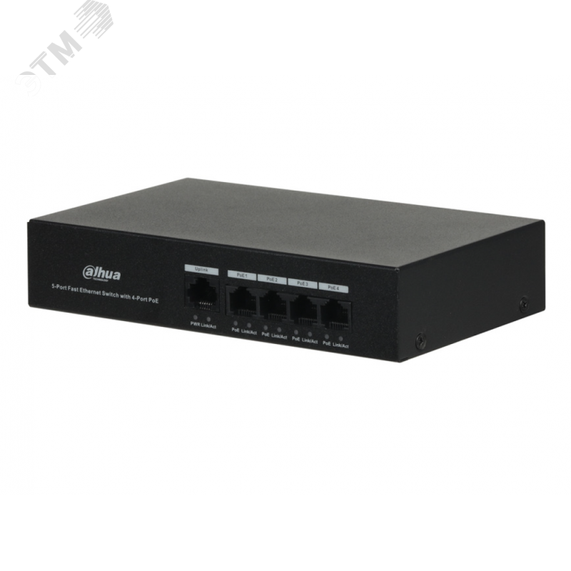 Изображение товара Коммутатор неуправляемый Dahua DH-CS4006-4ET-60 на 6 портов с PoE 60Вт
