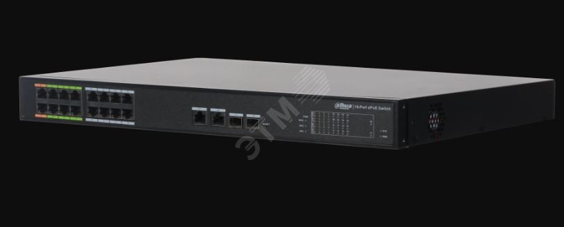 Коммутатор управляемый L2, PoE, 16 портов 100 Мбит/c, 4x1000 Мбит/c, 240 Вт DH-LR2218-16ET-240 Dahua