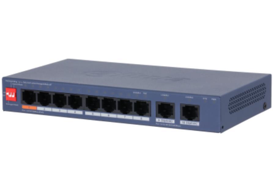Коммутатор управляемый L2 8x100Мбит/с (RJ45 с PoE+,PoE++) , 2x1Гбит/с (RJ45) 110Вт