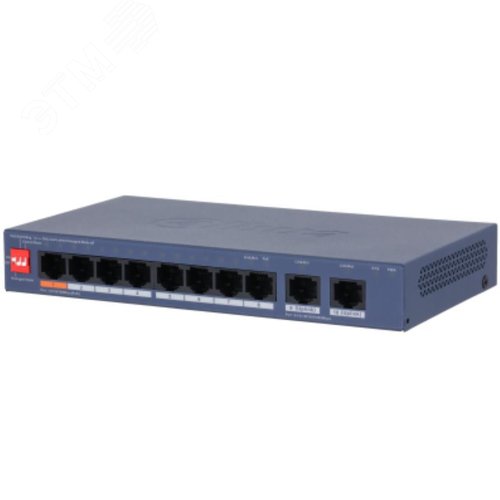 Изображение товара Коммутатор управляемый L2 8x100Мбит/с (RJ45 с PoE+,PoE++) , 2x1Гбит/с (RJ45) 60Вт (шт)
