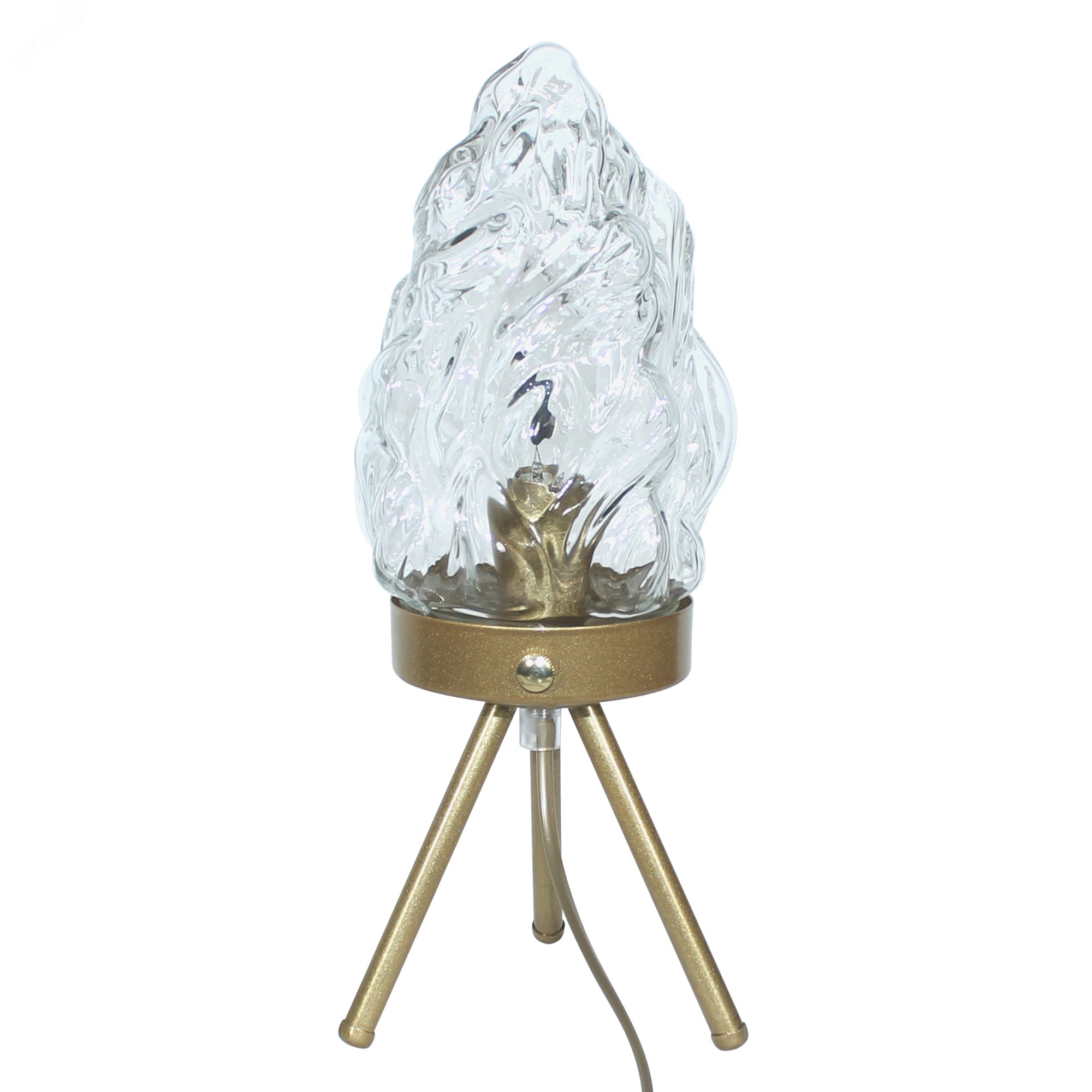 Изображение товара Настольный светильник Фламенко золотой с рассеивателем в форме пламени