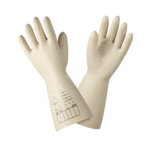 Диэлектрические перчатки Электрософт, материал - натуральный латекс, класс защиты 0, до 1 000 В, длина 36 см, бесшовные, цвет бежевый