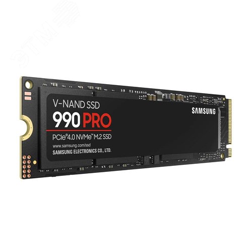 Изображение товара Накопитель SSD M.2 2280 2TB 990 PRO, NVMe, V-NAND 3-bit MLC, 7450/6900 Мб/с (шт)