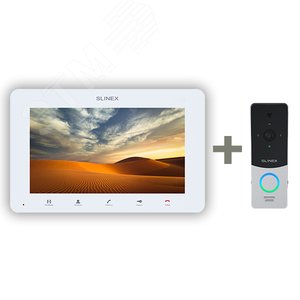 Комплект, видеодомофон + вызывная панель SLINEX SM-07MHD White + ML-20HD Black+Silver