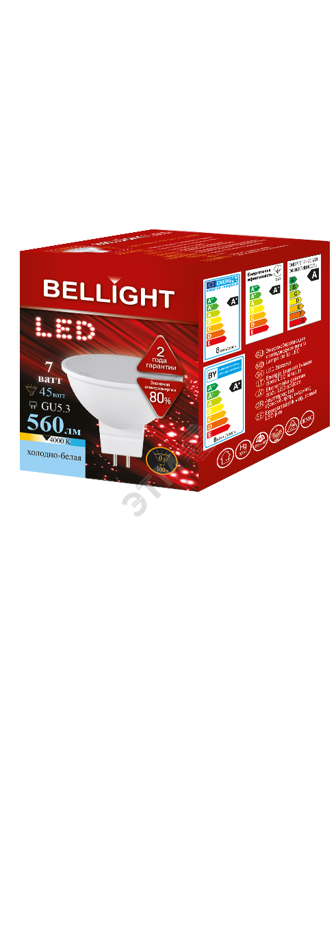 Изображение товара LED-7W 4000K GU5.3 MR16 светодиодная лампа BELLIGHT отражатель