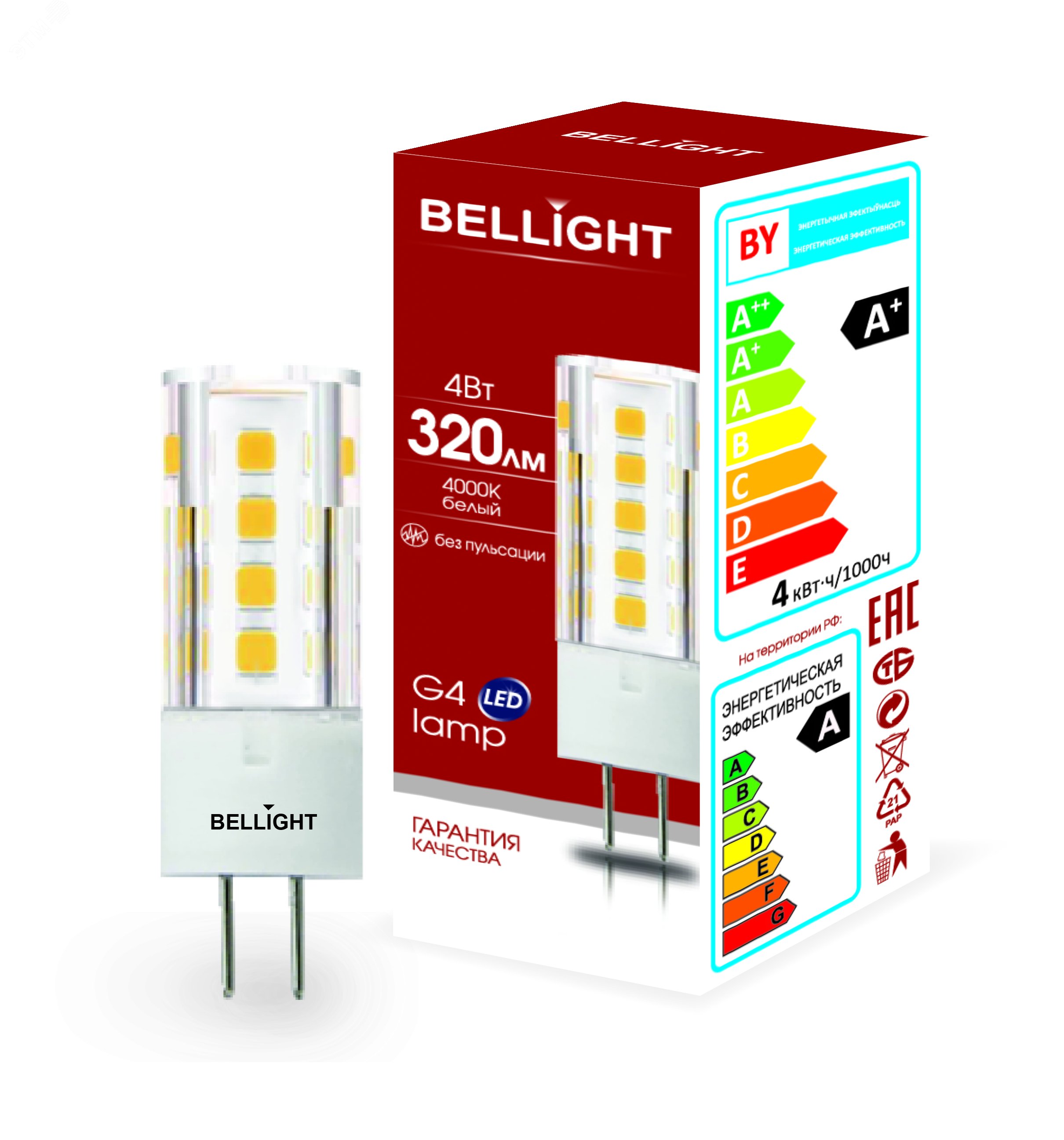 Лампа LED 4Вт 4000K 320Лм G4  Bellight 88297906 BELLIGHT