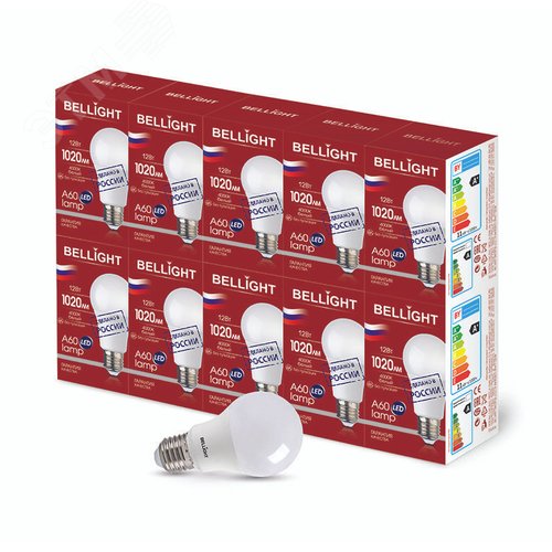 Лампа светодиодная LED 12Вт Е27 220 4000К 1020Лм - фото 2