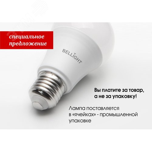 Лампа светодиодная А65 25Вт Е27 220в 6500К (в реш. Упак 50шт) BELLIGHT - фото 5