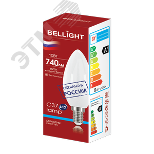 Лампа светодиодная LED С37 10W E14 6500К - фото 2