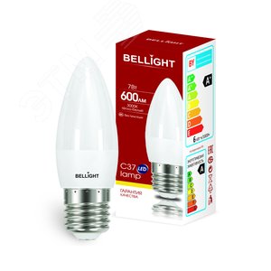 Лампа LED 7Вт 3000K 600Лм E27  Свеча Bellight