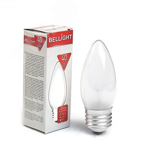 Лампа накаливания декоративная ДСМТ 40Вт 230В Е27 (cвеча матовая) цветная упаковка
