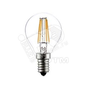 Лампа светодиодная LED 3вт G45 E14 теплый белый прозрачная шар