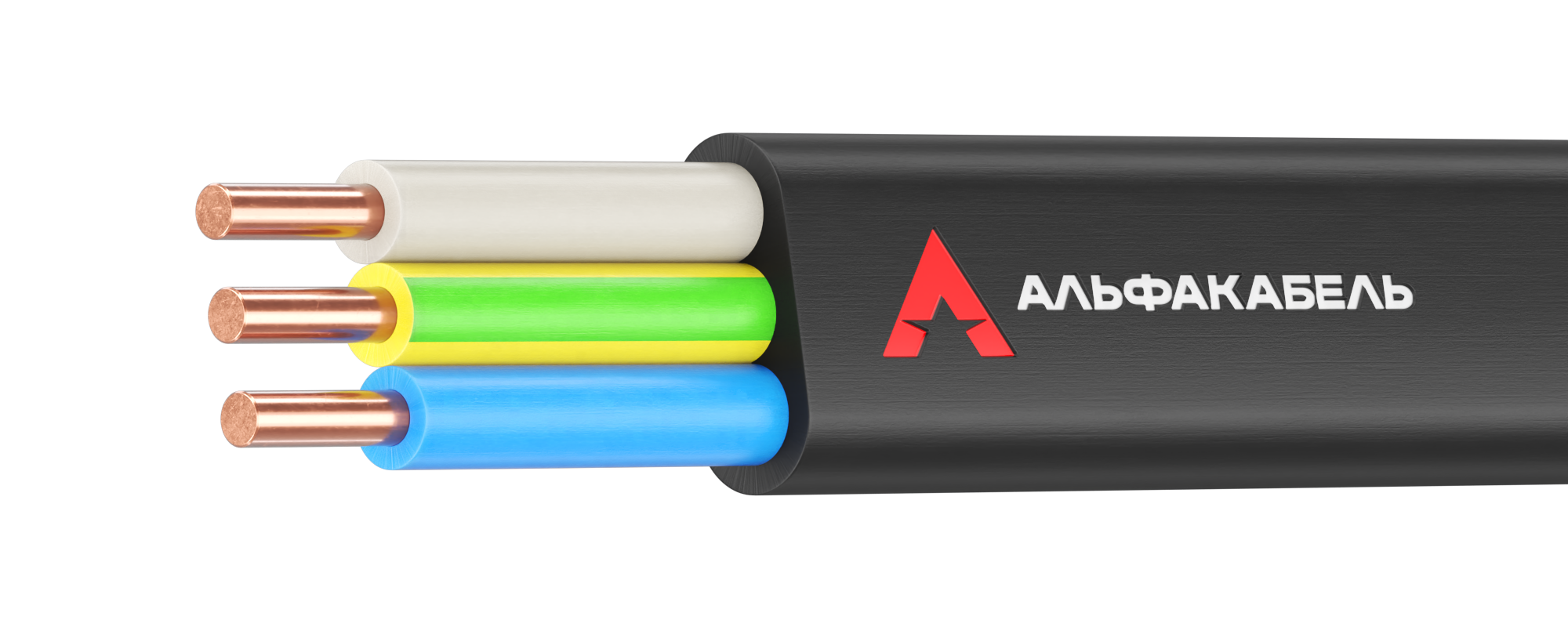 Кабель силовой ВВГнг(А)-LS 3х2.5-0.660 плоский однопроволочный(100м) ТРТС