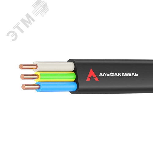 Изображение товара Кабель силовой ВВГнг(А)-LS 3х4-0.660 плоский одн опроволочный ТРТС (м)