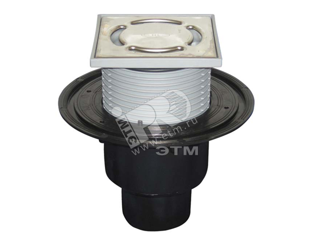 Изображение товара Вертикальный трап 310N.2 с решеткой из нержавеющей стали и запахозапирающим устройством