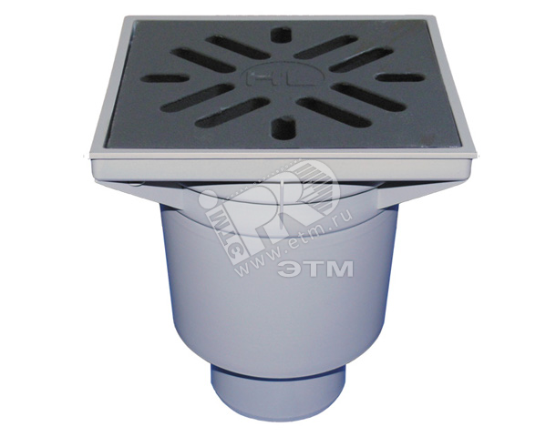 Изображение товара Вертикальный трап с чугунной решеткой и незамерзающим затвором 606/1