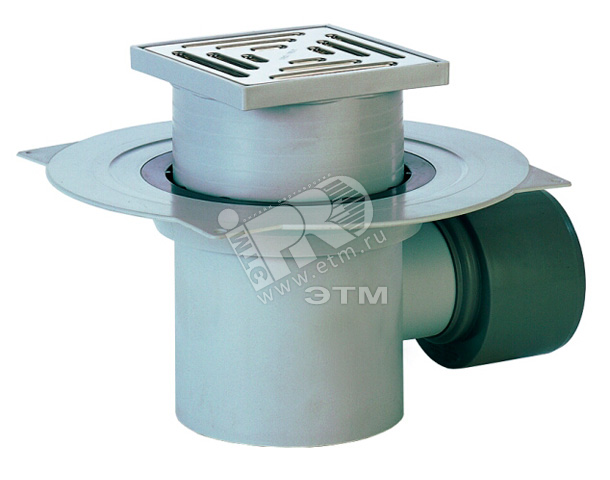 Изображение товара Горизонтальный трап для внутренних помещений с нержавеющей решеткой и гидрозатвором 72.1N