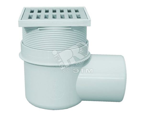 Изображение товара Трап горизонтальный 72 для подвального помещения с решеткой из полипропилена