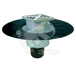 Изображение товара Трап вертикальный 317H с решеткой 150х150 мм высота гидрозатвора 60 мм Q=1.8 л/с, DN 50/70/100 с гидроизоляционным полимербитумным полотном (шт)