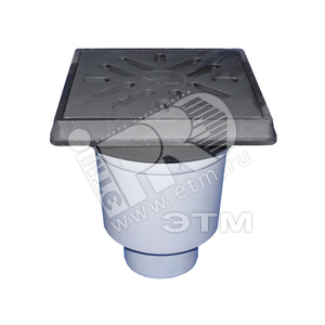 Изображение товара Трап вертикальный 606.1/1 с чугунной решеткой и незамерзающим затвором Q=4.2л/с, максимальная нагрузка 12.5 т. DN110 (шт)