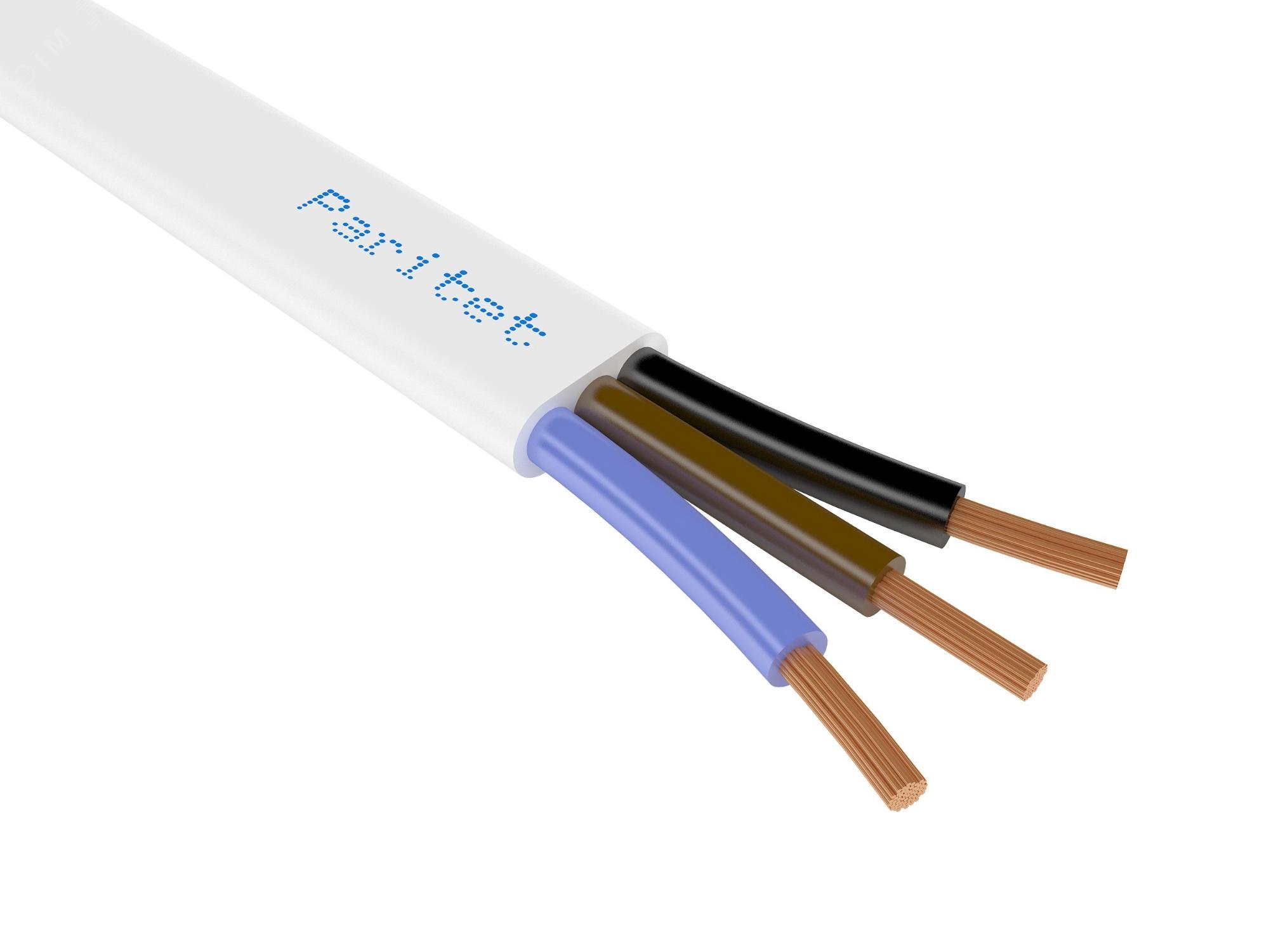 Изображение товара Кабель ШВВП 3х0,50 мм.кв. для бытового подключения, 1 м, Россия