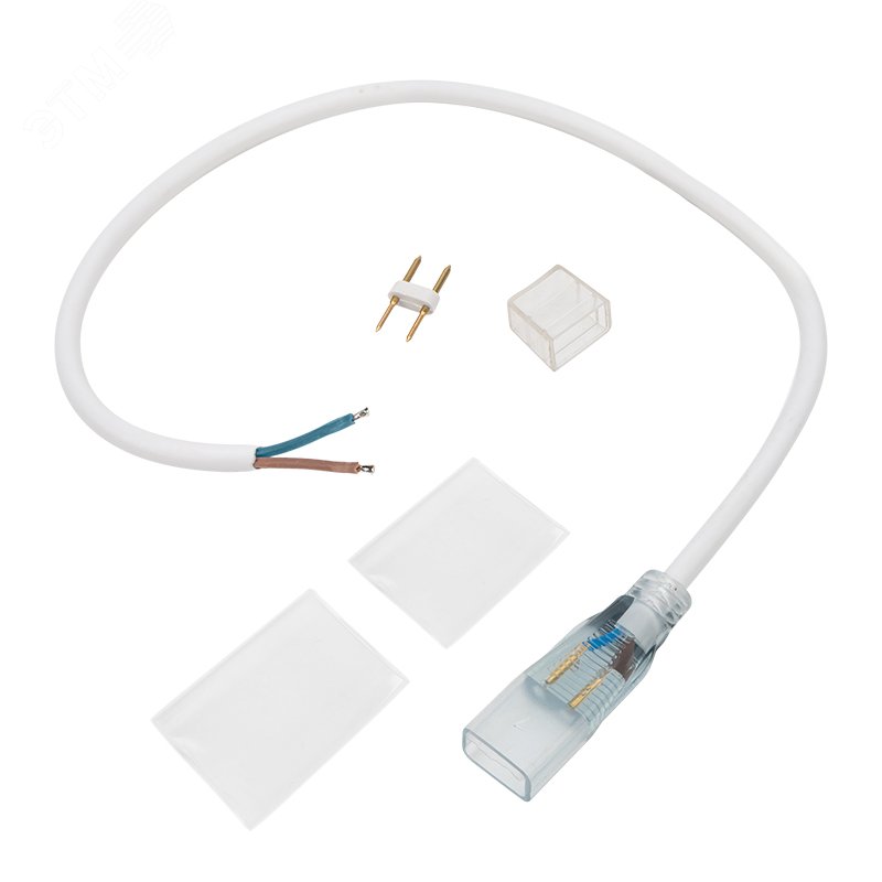 Изображение товара Коннектор с проводом для одностороннего неона 8х16мм 30см