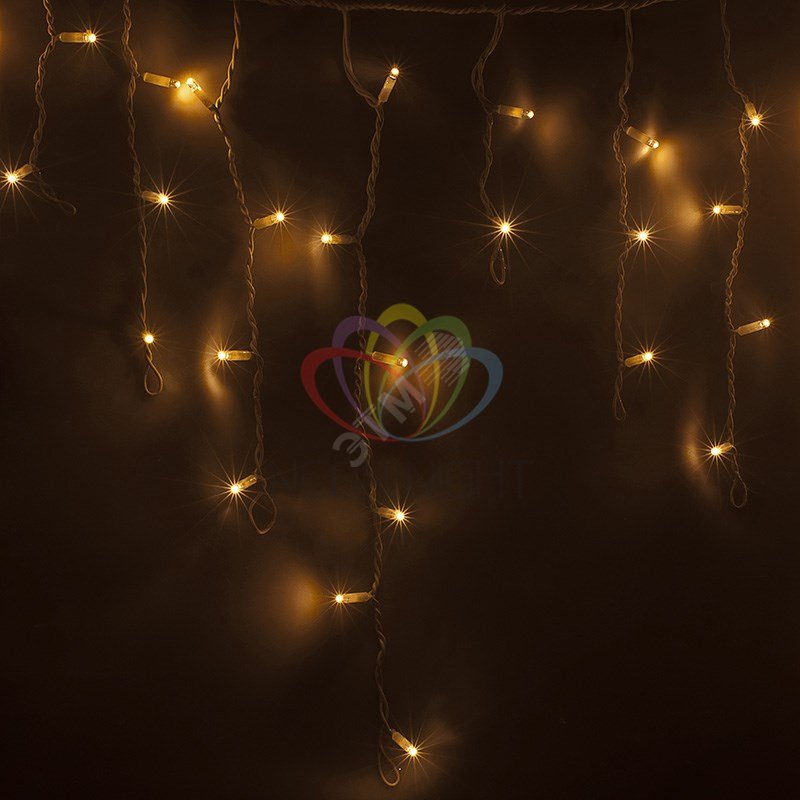 Гирлянда Айсикл Бахрома светодиодный, 4,8 х 0,6 м, белый провод, 230 В, диоды тёплый белый, 152 LED 255-138-6 Neon-Night
