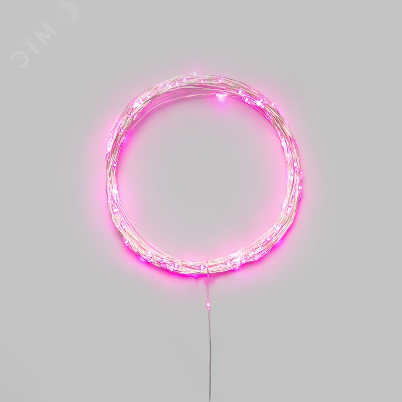 Изображение товара Гирлянда светодиодная Роса 10м 100 LED РОЗОВЫЙ IP20 3хАА (в комплект не входят) (шт)