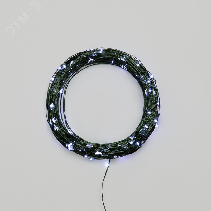 Изображение товара Гирлянда светодиодная Роса с контроллером 30 м 300 LED белый IP20 230 В зеленый провод (шт)