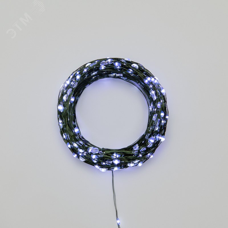 Изображение товара Гирлянда светодиодная Роса с контроллером 50 м 500LED белый IP20 230 В зеленый провод (шт)