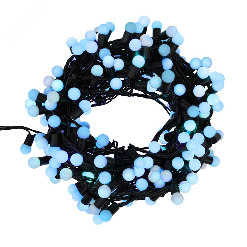 Изображение товара Гирлянда Мультишарики 17,5 мм 20 м синие IP65 для улицы