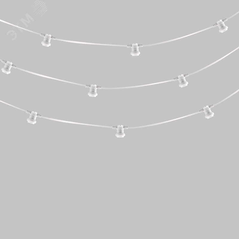 Изображение товара Гирлянда Белт-Лайт 2 жилы 50м IP65 для уличного освещения 125 патронов E27