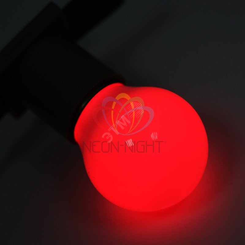 Лампа Шар e27 5 LED 45 мм - красная 405-112 Neon-Night