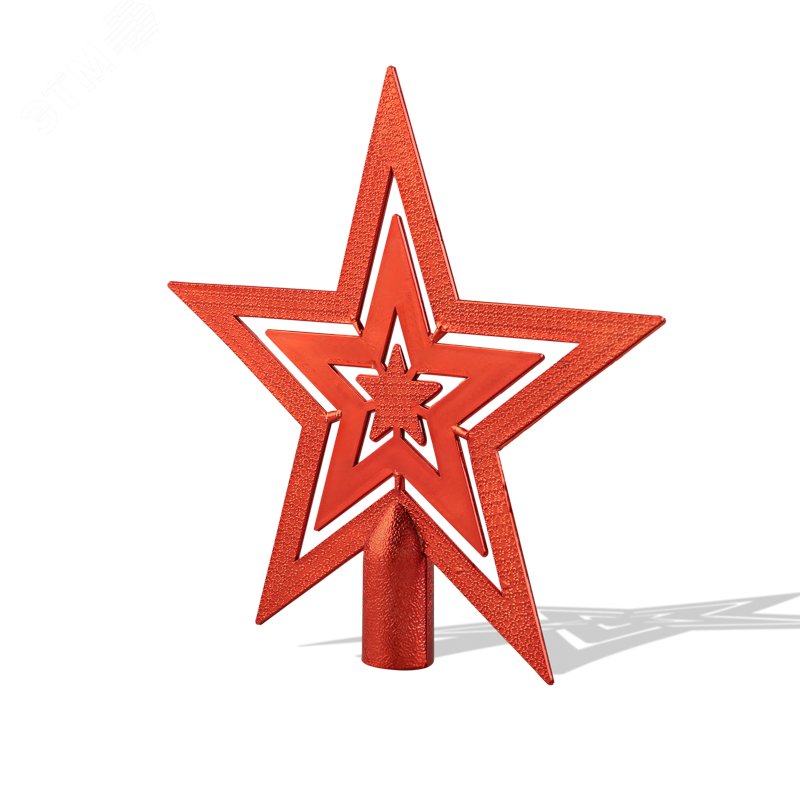 Изображение товара Верхушка на елку Звезда 20 см красный цвет (шт)