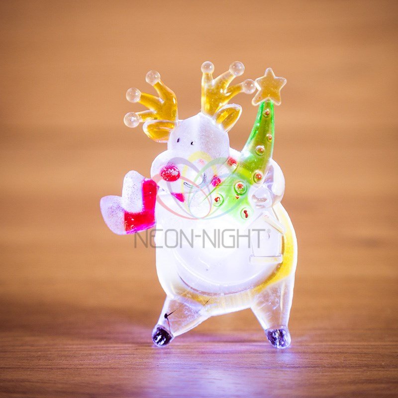 Изображение товара Светодиодная световая фигурка Олень RGB на присоске для праздника