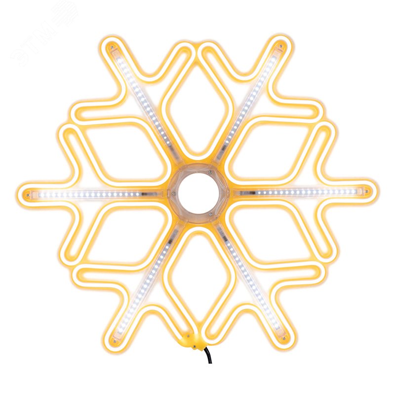 Изображение товара Фигура Снежинка из гибкого неона 60х60 см с эффектом тающих сосулек светодиодное освещение