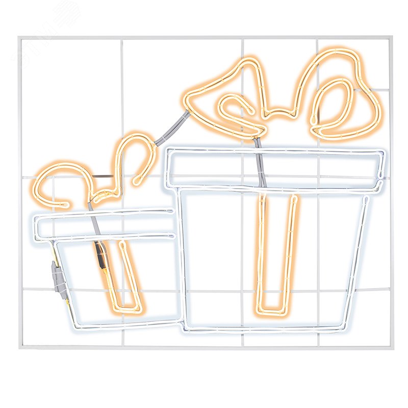 Изображение товара Фигура световая Подарки из гибкого неона 120х120 см, 1680 LED, свечение тёплый белый/белый (шт)