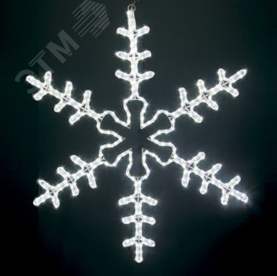 Изображение товара Большая световая фигура Снежинка белая 95x95 см уличная на светодиодах