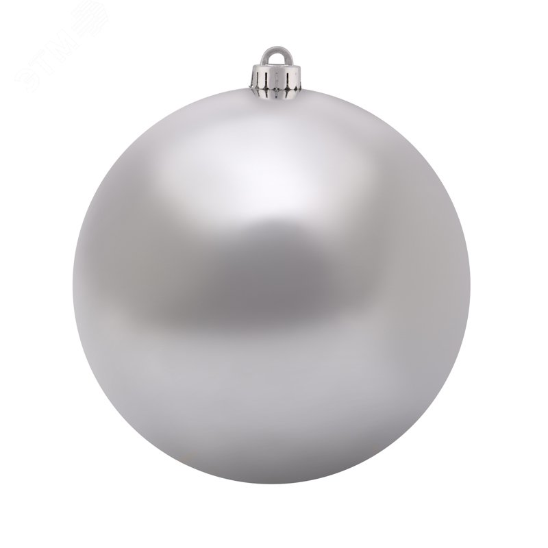 Изображение товара Ёлочная фигура шар 20 см серебристый глянцевый уличный дизайн